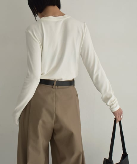 tops-02530  Layered-like tops  White  Ecru  Light Blue  Gray  Black