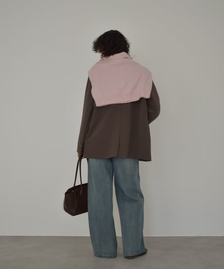 jacket-02027 No-collar Jacket  Gray Brown