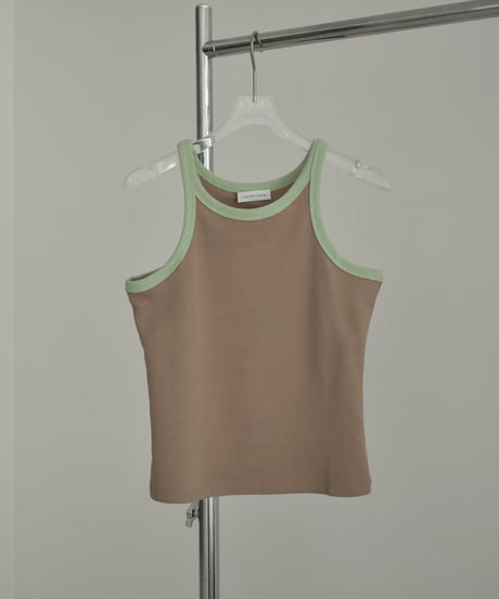 tops-02481　Bi-Color Amesri Tank Mocha Charcoal