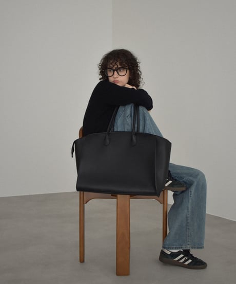 bag2-02669 BIG Tote Bag Camel Brown Black