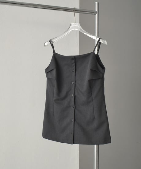 tops-12011　Front Button Camisole Tops Gray