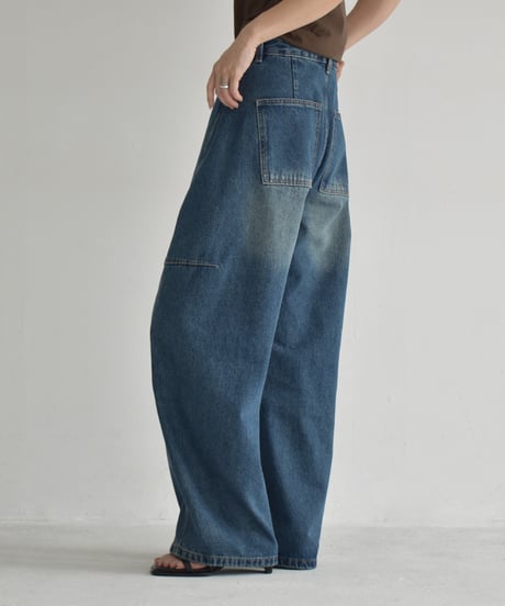 bottoms-02283  Curve Denim Pants  Indigo Blue