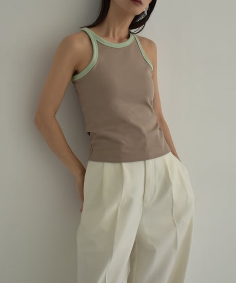 tops-02481　Bi-Color Amesri Tank Mocha Charcoal