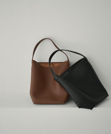 bag2-02657　Eco Leather One-Handle Bag Brown Black