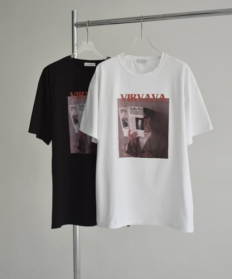 nh-tops-02532   Photographic Tee  White Black