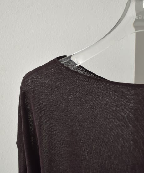 knit-02334　Loose Sheer Knit　Brown Navy