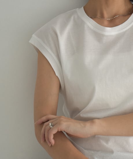 nh-tops-02554 Side slit sleeveless tops  White Gray Dark navy
