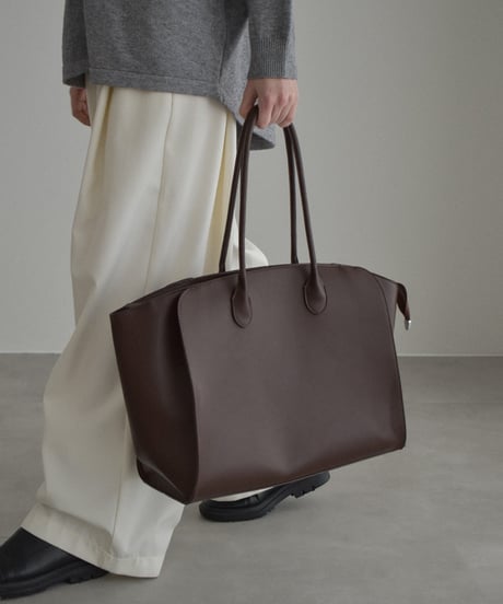bag2-02669 BIG Tote Bag Camel Brown Black