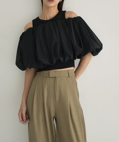 tops-04145　Made in Japan Organza Balloon Tops