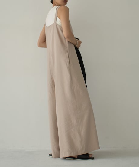 onepiece-02084　Asymmetrical Design Salopette Beige