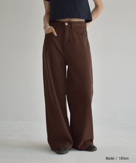 bottoms-02296　Straight Brown Denim