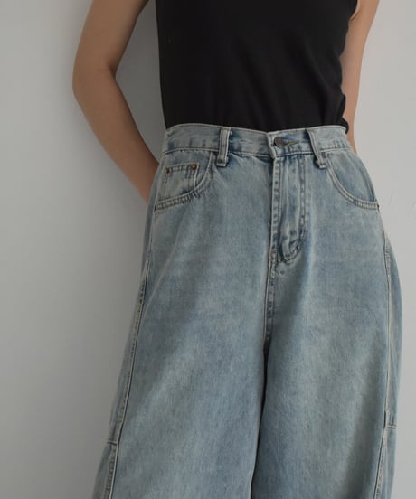 bottoms-02235　Relax Cocoon Denim Wash Blue