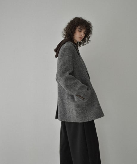 coat-02060　Wool Jacket Coat With Reversible Finish　Gray