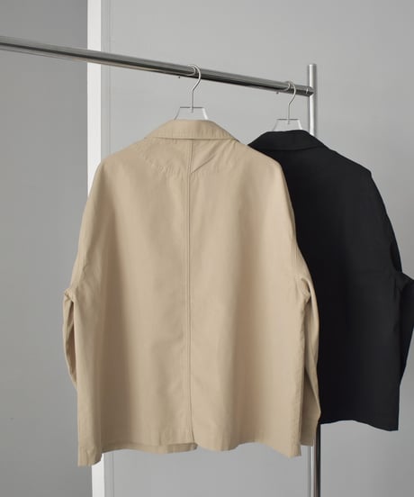 outer-02086　Stained Color Short Coat Beige Black