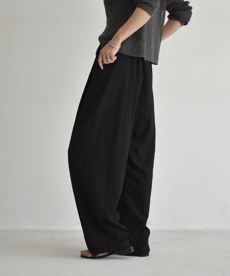 bottoms-02292  Washer Tuck Easy Pants  Light Gray Beige Gray Black