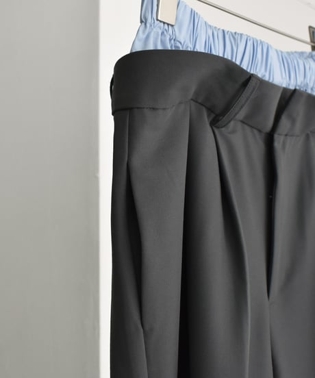 bottoms-12014　Double Waist Tuck Pants Gray