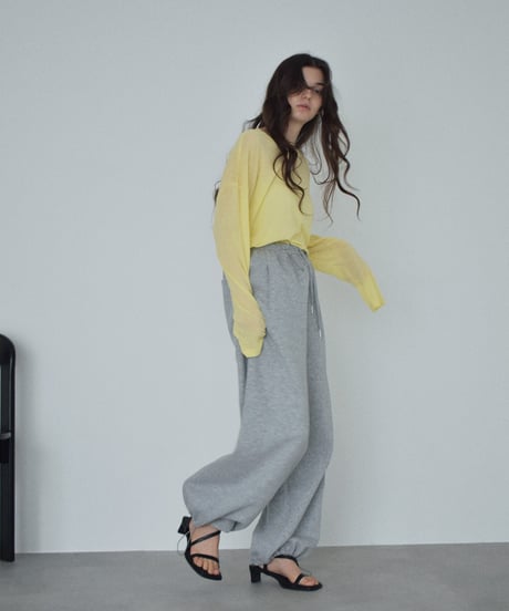 【UNISEX】bottoms-02316　Drawstring curved sweat-like pants  Pink Gray Navy