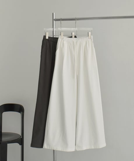 bottoms-02281　Easy Wide Pants　White Gray