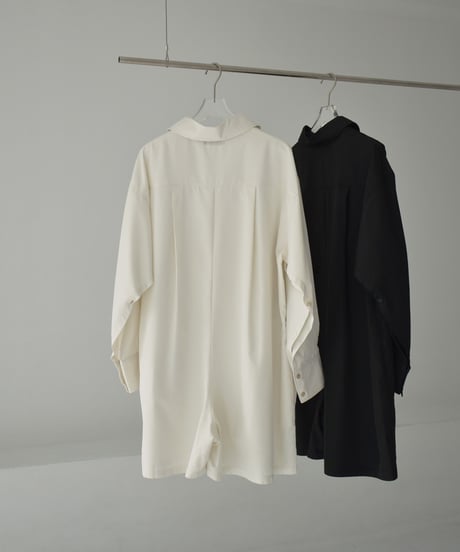 【STUDIO ENUL】swim-14004　Rash Guard Shirt Rompers　Off-White　Black