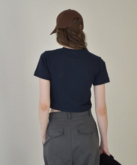 nh-tops-02462 　6.2 oz Cropped Compact Solid T-shirt White Gray Black Navy