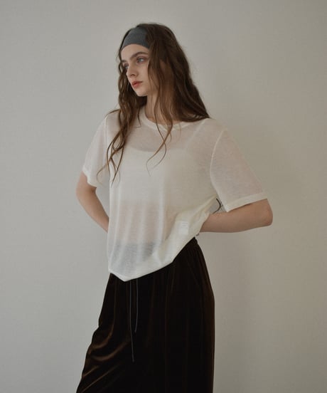 nh-tops-02564　Crew Neck Loose Tee　Off-white Blue Gray Black