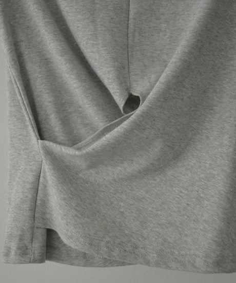 tops-02500　Twist Design T-shirt White Gray Black