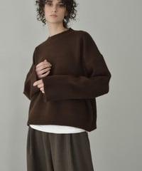 knit-02353　Wide Sleeve Knit Pullover Ecru gray Dark-gray Navy Brown
