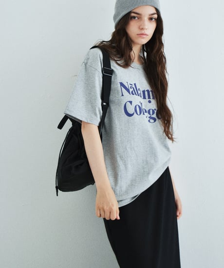 nh-tops-02614 Oversized Logo T-Shirt White Gray Cream