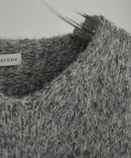 knit-02361 MIX Color V-Neck Knit Brown Gray