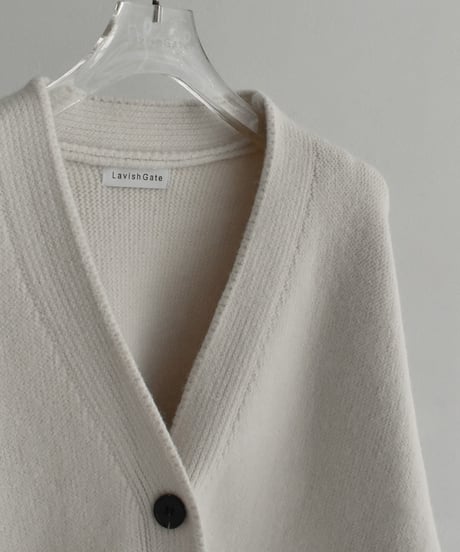 knit-02351　Oversized Knit Cardigan  Ecru Gray