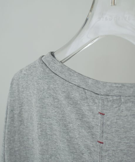 nh-tops-02611 Back Stitch T-Shirt White Gray Black