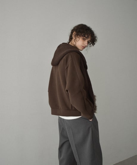 tops-02577 Raglan Sleeve Sweatshirt Top Ecru Brown Gray