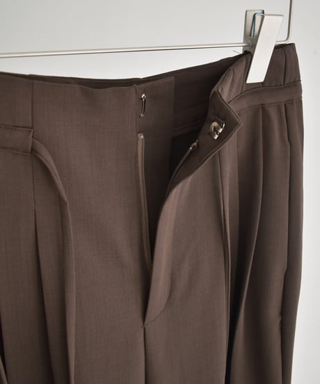 bottoms-02246　3 Tucks Wide Pants Gray Brown Black