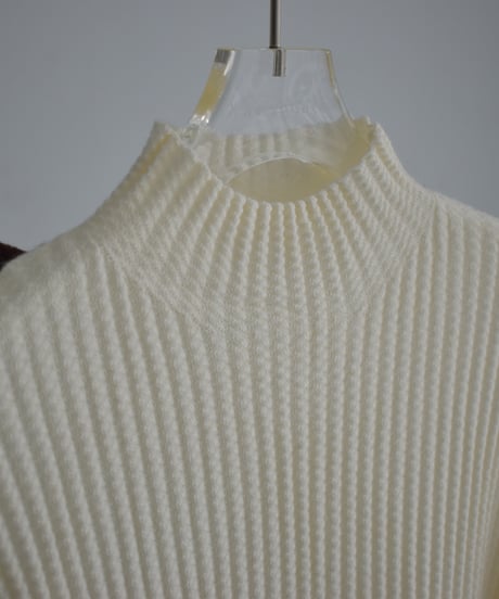 knit-02305　Ripple High Neck Knit  Ivory  Brown  Black