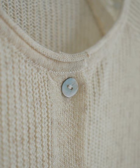 knit-02270　Linen-blend Summer Knit Cardigan Beige Black Gray