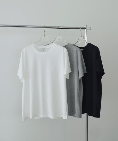 nh-tops-02611 Back Stitch T-Shirt White Gray Black