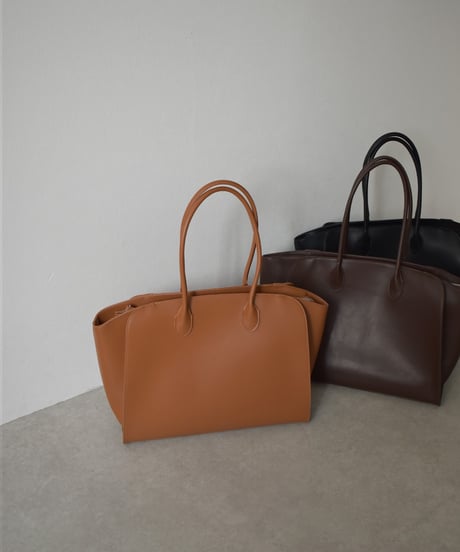 bag2-02669 BIG Tote Bag Camel Brown Black