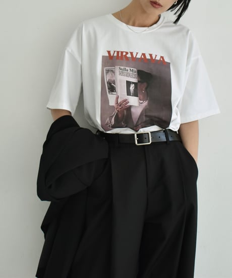 nh-tops-02532   Photographic Tee  White Black