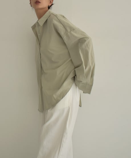 tops-02484　Back Loss Overshirt Light Khaki Gray
