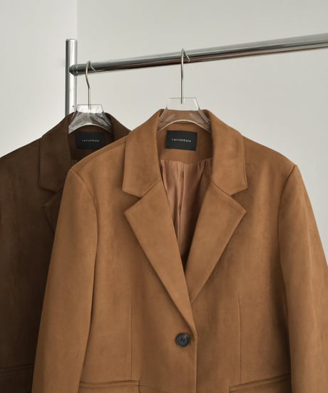 Jacket-02021 Faux Suede Tailored Jacket 　Camel　 Brown
