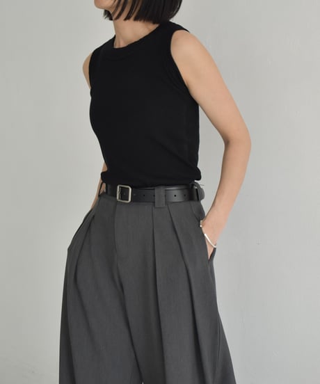 nh-knit-02325　Knit Tank Top  Ecru Gray Black