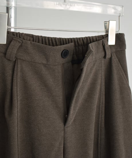 bottoms-02304  Flannel Tuck Wide Pants  Gray Brown Black