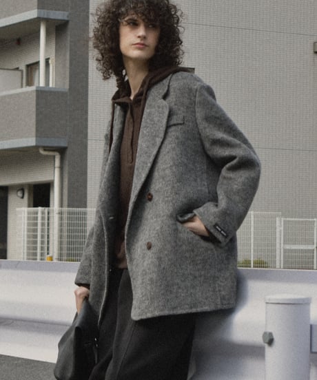coat-02060　Wool Jacket Coat With Reversible Finish　Gray