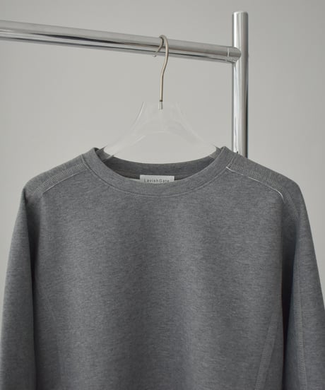 tops-02577 Raglan Sleeve Sweatshirt Top Ecru Brown Gray