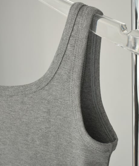 tops-02547　2way Square Tank Top  Gray Brown Black