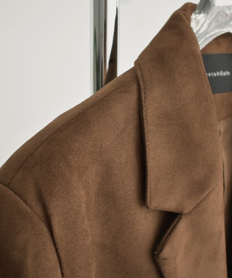 Jacket-02021 Faux Suede Tailored Jacket 　Camel　 Brown