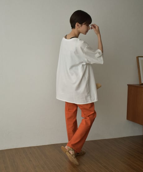 tops-04093  MADE IN JAPAN LINEN MIXED CANVAS LACE-UP PULLOVER