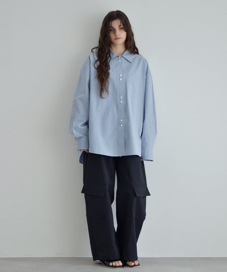 bottoms-02317 Wide Cargo Pants Ecru Dark Navy