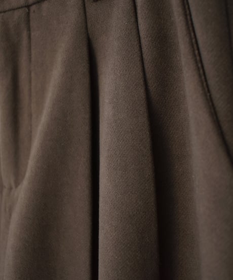 bottoms-02256　Brushed Back Center Press Pants  Brown Black