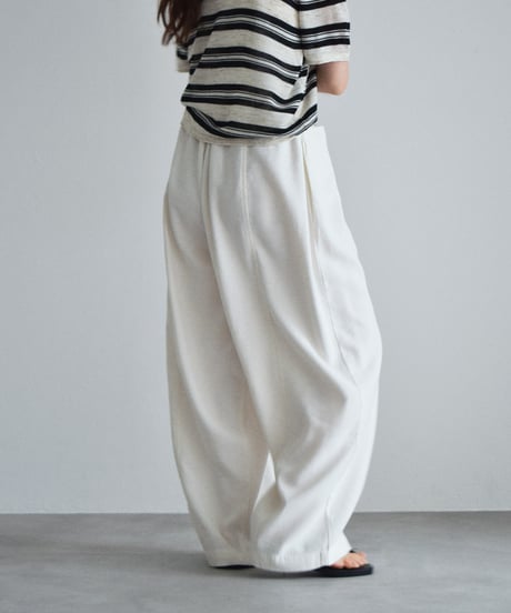 bottoms-02325 Front Pocket Relax Pants Ecru Black